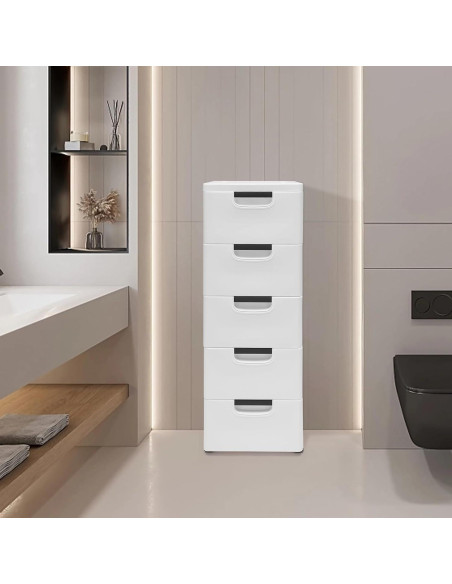 Cómoda Vertical Ringmaster 5 Cajones Blanco Apilable Cómoda Vertical Ringmaster 5 Cajones Blanco Apilable