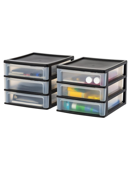 Organizador de Escritorio IRIS USA 3 Cajones Mediano Negro Organizador de Escritorio IRIS USA 3 Cajones Mediano Negro