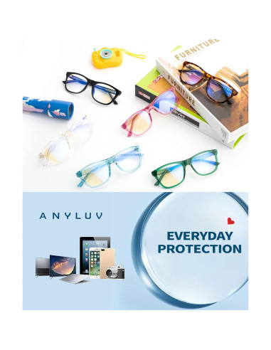 Gafas de Luz Azul ANYLUV A126-A para Niños, Protección UV
