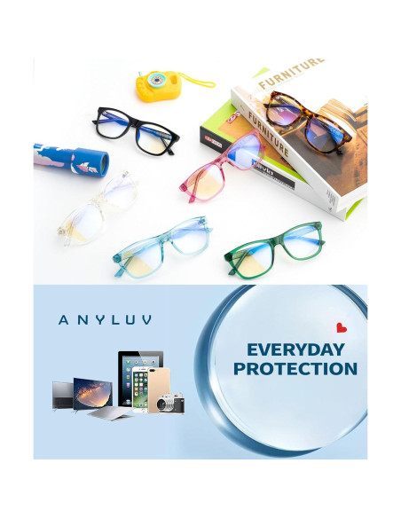 Gafas de Luz Azul ANYLUV A126-A para Niños, Protección UV Gafas de Luz Azul ANYLUV A126-A para Niños, Protección UV