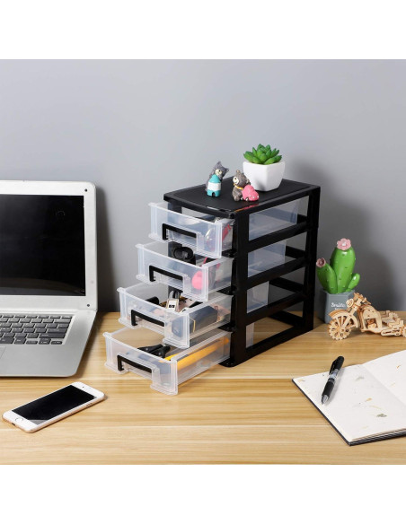 Gabinete Organizador BESPORTBLE 4 Cajones Plástico 15.5x21x25cm Gabinete Organizador BESPORTBLE 4 Cajones Plástico 15.5x21x25cm