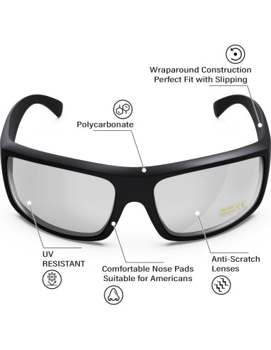 Gafas de Seguridad ANSI Z87.1 UV400 - Modelo 1073 Transparente