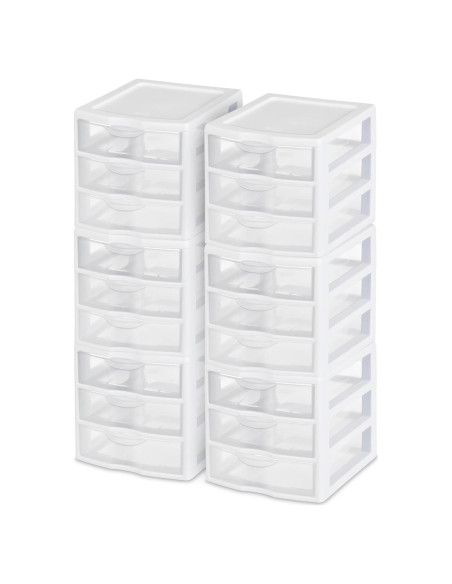 Cajones de Almacenamiento Sterilite 6-Pack 3 Cajones Blanco Cajones de Almacenamiento Sterilite 6-Pack 3 Cajones Blanco