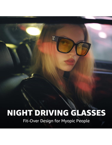 Gafas de Conducción Nocturna LVIOE Polarizadas Amarillas