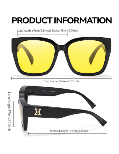 Gafas de Conducción Nocturna LVIOE Polarizadas Amarillas