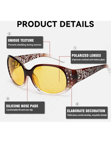 Gafas de Conducción Nocturna SIPHEW para Mujeres Polarizadas