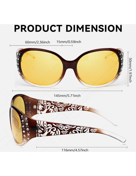 Gafas de Conducción Nocturna SIPHEW para Mujeres Polarizadas Gafas de Conducción Nocturna SIPHEW para Mujeres Polarizadas