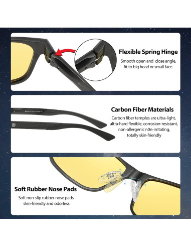 Gafas de Conducción Nocturna DUCO para Hombres Lentes Polarizadas