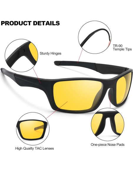 Gafas de Visión Nocturna IGNAEF Amarillas Polarizadas 61mm Gafas de Visión Nocturna IGNAEF Amarillas Polarizadas 61mm