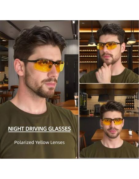 Gafas de Visión Nocturna LVIOE Amarillas Polarizadas Envolventes