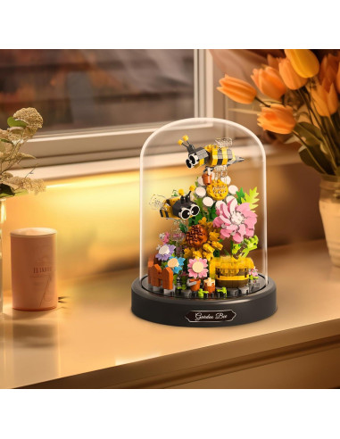 QLT Conjunto de Mini Bloques de Construcción Flores Abeja 588 Piezas