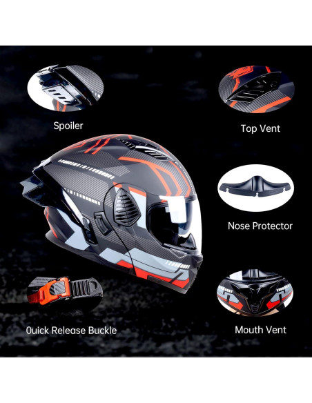Casco Modular AceRide KYE-hel Doble Visor Negro Mate Grande Casco Modular AceRide KYE-hel Doble Visor Negro Mate Grande