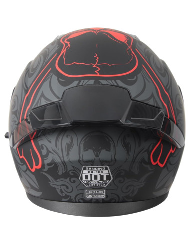 Casco Modular SPARK JMK-2025210 Doble Visor Grande Calavera