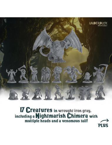 Miniaturas de Juegos de Mesa Underdusk 34 Figuras Sin Pintar