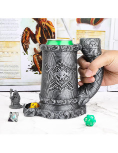 Torre de Dados AUSPDICE Plata para RPG y D&D - Soporte 3 en 1 2
