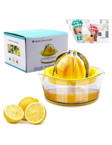 Exprimidor Manual Vanleonet Amarillo con Colador y Medidor