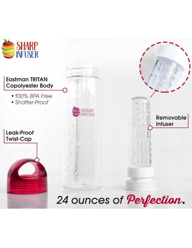 Botella de Agua con Infusor VIVALIFER 24 oz - Libre de BPA