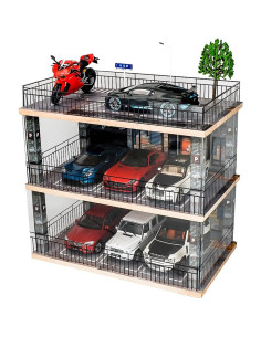 Vitrina Acrílica Kivcmds 1:24 Estacionamiento 3 Niveles 2