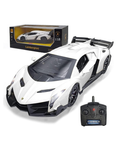 Coche RC Lamborghini 1:18 Blanco para Niños 6-8 Años