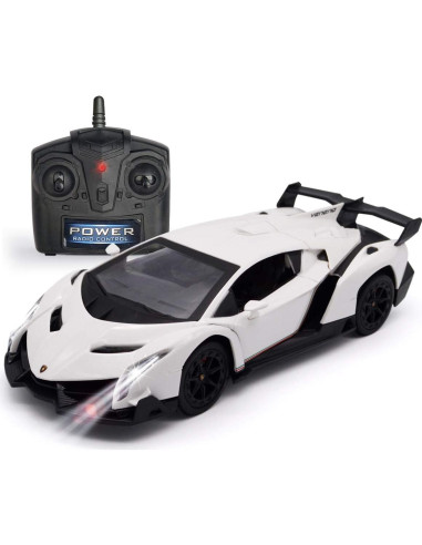 Coche RC Lamborghini 1:18 Blanco para Niños 6-8 Años