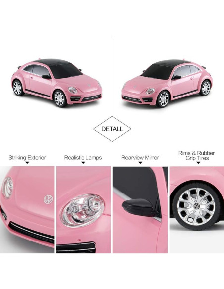Coche RC Volkswagen Beetle 1/24 Rosa Control Remoto Coche RC Volkswagen Beetle 1/24 Rosa Control Remoto
