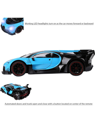 Coche Deportivo RC Chiron Azul y Negro 1/14 para Niños