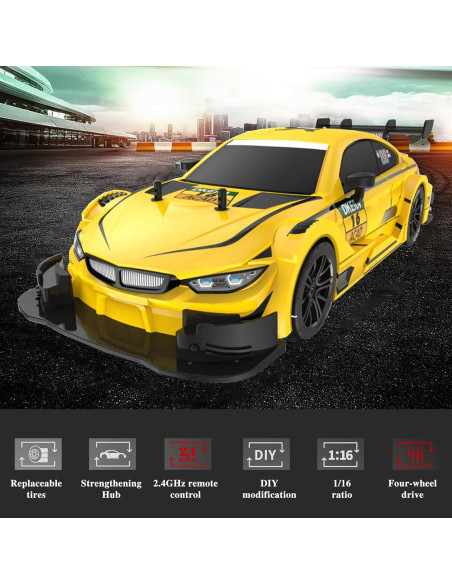 Coche RC Drift Hylukon 4WD 1:16 40KM/H con Luces LED Coche RC Drift Hylukon 4WD 1:16 40KM/H con Luces LED