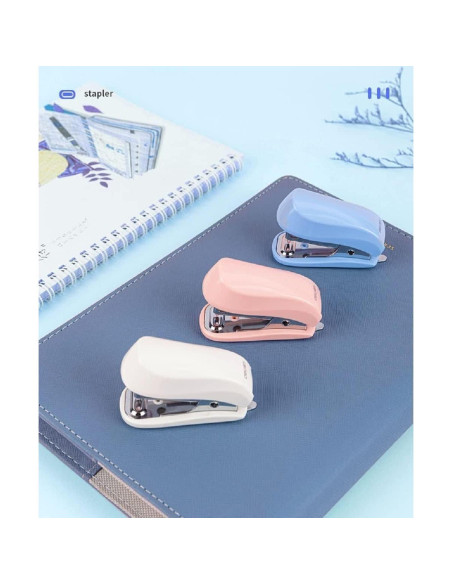 Mini Grapadora Rosa Jinshining con Removedor y Grapas Mini Grapadora Rosa Jinshining con Removedor y Grapas