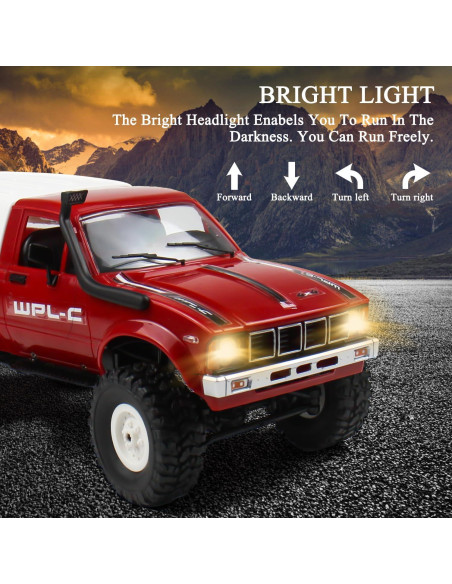 Coche RC Todo Terreno 1/16 WPL C24 4x4 con Luces LED Coche RC Todo Terreno 1/16 WPL C24 4x4 con Luces LED