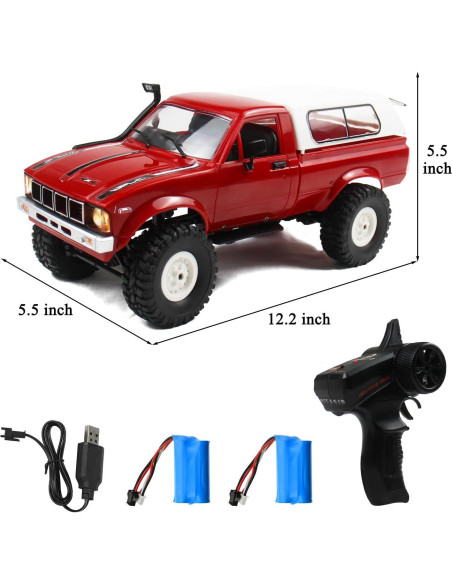Coche RC Todo Terreno 1/16 WPL C24 4x4 con Luces LED Coche RC Todo Terreno 1/16 WPL C24 4x4 con Luces LED