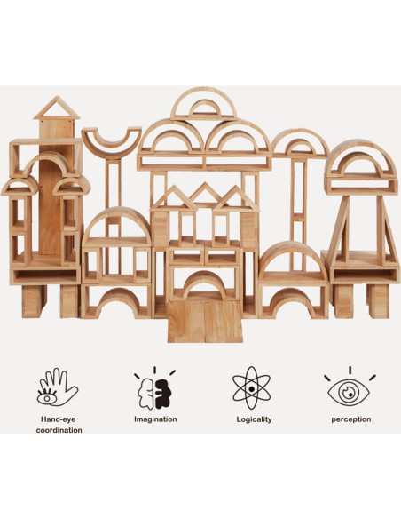 Conjunto de Bloques de Madera Twood 29 Piezas para Niños Conjunto de Bloques de Madera Twood 29 Piezas para Niños