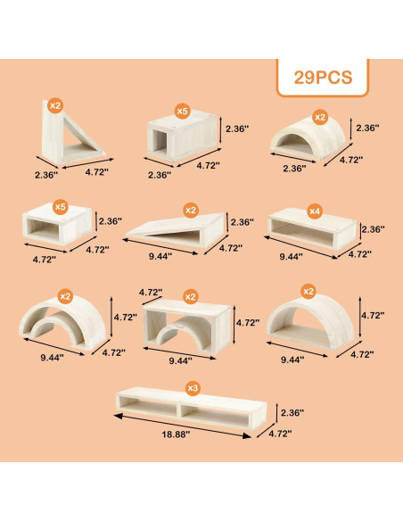 Conjunto de Bloques de Madera Twood 29 Piezas para Niños Conjunto de Bloques de Madera Twood 29 Piezas para Niños