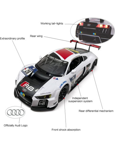Coche RC Rastar Audi R8 1:14 Control Remoto LED