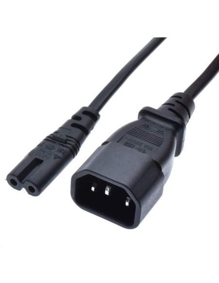 Cable de Alimentación AC C14 a C7 3m Tekit 10A 110V-240V Cable de Alimentación AC C14 a C7 3m Tekit 10A 110V-240V
