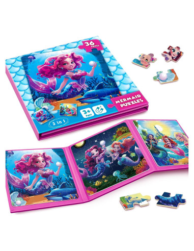 Rompecabezas Magnéticos Sirena Homicozy 36 Piezas 3-8 Años