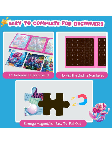 Rompecabezas Magnéticos Sirena Homicozy 36 Piezas 3-8 Años