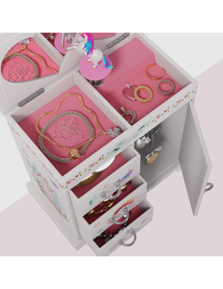 Caja de Joyería Musical Unicornio Pretty Me 1.35 kg 3 Cajones Caja de Joyería Musical Unicornio Pretty Me 1.35 kg 3 Cajones