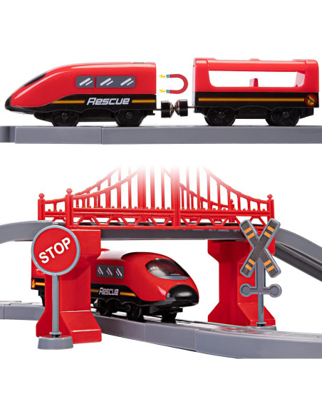 Juego de Trenes para Niños WDMIYA 66 Piezas con Batería Juego de Trenes para Niños WDMIYA 66 Piezas con Batería