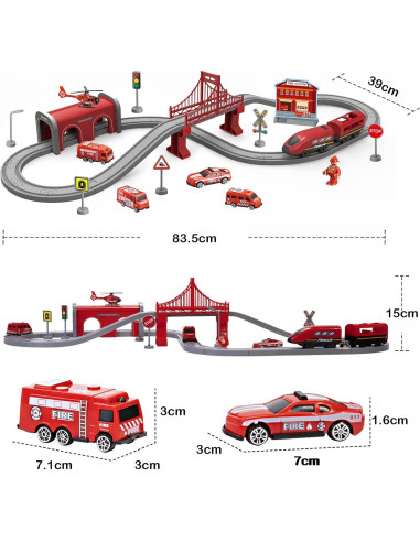 Juego de Trenes para Niños WDMIYA 66 Piezas con Batería