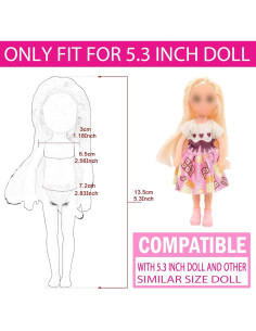 Ropa y Accesorios para Muñecas 19 Pcs Miunana 5.3" 2