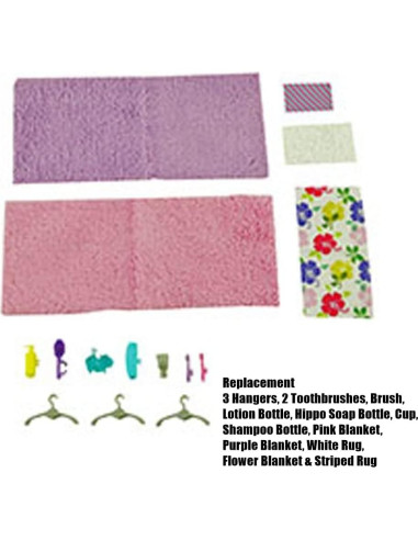 Accesorios Casa de Muñecas Barbie Mattel GRG93 - Baño y Mantas
