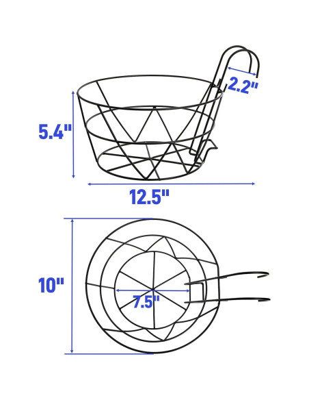 Soportes para Macetas Colgantes Pumtus - Paquete de 3, Hierro 25.4 cm Soportes para Macetas Colgantes Pumtus - Paquete de 3, Hierro 25.4 cm