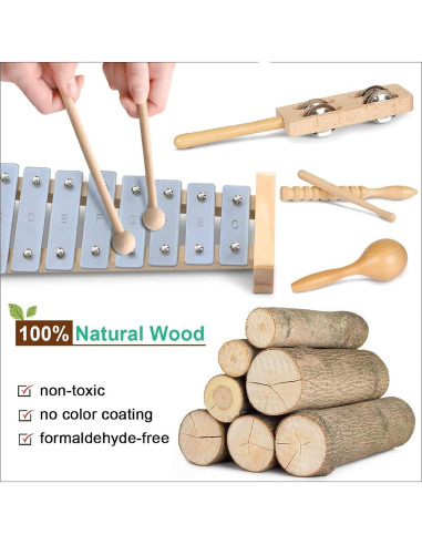 Set de Instrumentos Musicales LOOIKOOS para Niños 1-3 Años