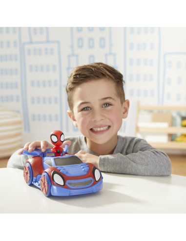 Spidey y Sus Amigos Hasbro Vehículo 2-en-1 y Figura 10 cm