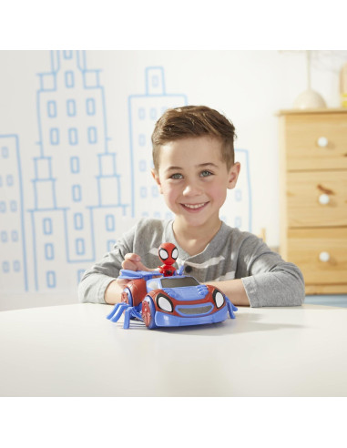 Spidey y Sus Amigos Hasbro Vehículo 2-en-1 y Figura 10 cm