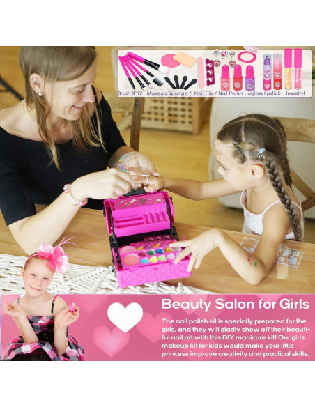 Kit de Maquillaje para Niñas Amerrly - 52 Piezas Seguro y Lavable Kit de Maquillaje para Niñas Amerrly - 52 Piezas Seguro y Lavable