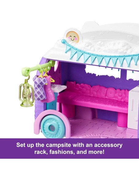 Juego de Muñeca Polly Pocket Furgoneta Glamping 15 Accesorios Juego de Muñeca Polly Pocket Furgoneta Glamping 15 Accesorios