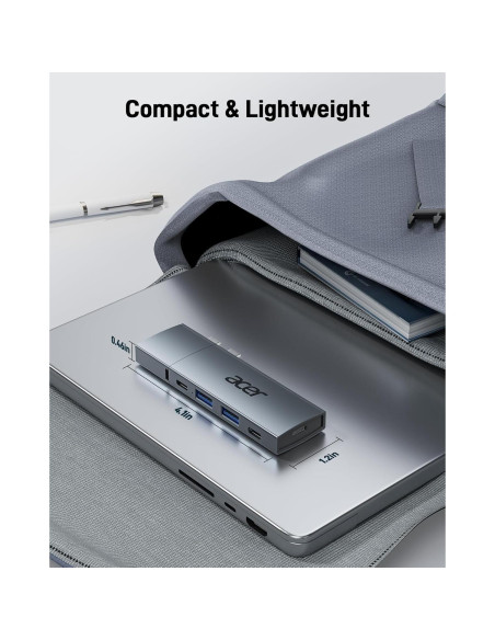 Hub USB-C Acer para MacBook Pro/Air M1 M2 M3 6 en 2 4K 60Hz Hub USB-C Acer para MacBook Pro/Air M1 M2 M3 6 en 2 4K 60Hz