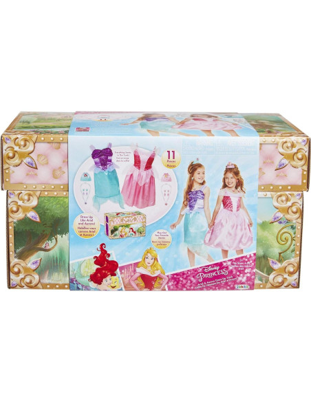 Baúl de Disfraces Disney Ariel y Aurora 11 Piezas Baúl de Disfraces Disney Ariel y Aurora 11 Piezas