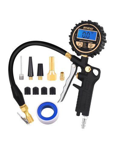 Medidor de presión de neumáticos digital WNCGC 250 PSI con inflador